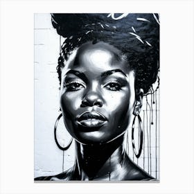 Graffiti Mural Of Beautiful Black Woman 103 Canvas Print