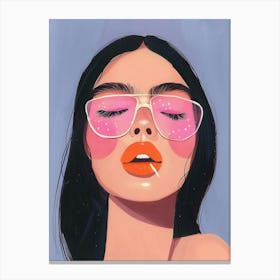 Sexy Girl With Glasses Canvas Print