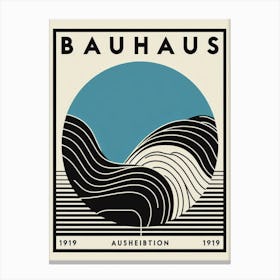 Bauhaus exhibition blue circle poster Canvas Print