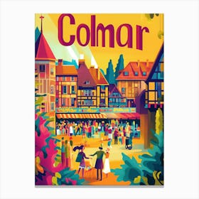 Aihrgdesign A 1970s Inspired Travel Poster For Colmar 1 Canvas Print