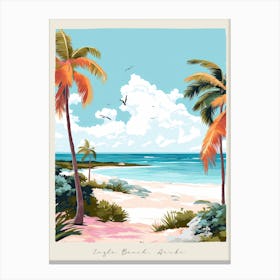 Poster Of Eagle Beach, Aruba, Matisse And Rousseau Style 1 Canvas Print