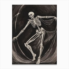 Dance With Death Skeleton Painting (25) Canvas Print