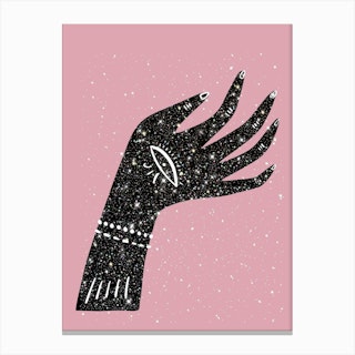 Lucky Hand Glitter Canvas Print