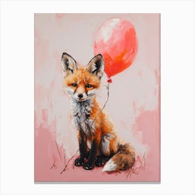 Cute Fox 1 With Balloon Canvas Print