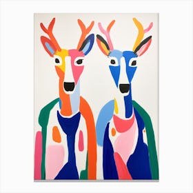 Colourful Kids Animal Art Antelope 2 Canvas Print