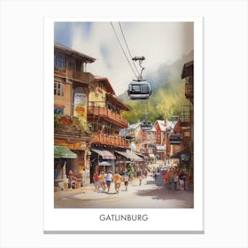 Gatlinburg Watercolor 2travel Poster Canvas Print