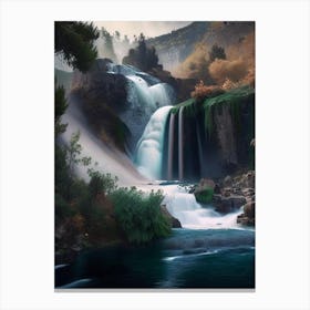 Düden Falls, Turkey Realistic Photograph (2) Canvas Print