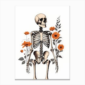 Floral Skeleton Botanical Anatomy (5) Canvas Print