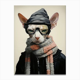 Sphynx Cat With Glasses Canvas Print