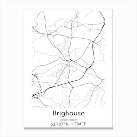 Brighouse,United Kingdom Minimalist Map Stampe su tela