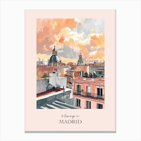 Mornings In Madrid Rooftops Morning Skyline 2 Canvas Print