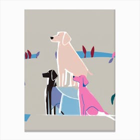 Dogs Matisse Style 2 Canvas Print