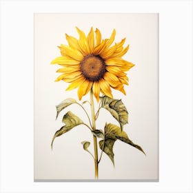 Pressed Flower Botanical Art Sunflower 1 Canvas Print