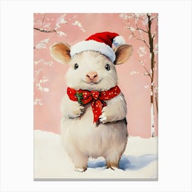 Santa Chinchilla Canvas Print