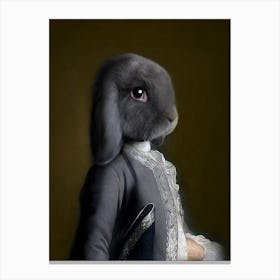 August The Grey Rabbit Pet Portraits Canvas Print
