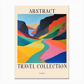 Abstract Travel Collection Poster Iceland 2 Canvas Print