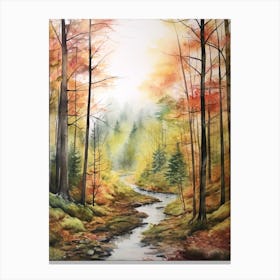 Autumn Forest Landscape The Bavarian Forest Germany Canvas Print