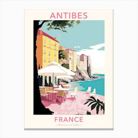 Antibes, France, Flat Pastels Tones Illustration 2 Poster Canvas Print