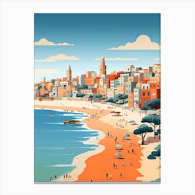 Bondi Beach, Australia, Graphic Illustration 3 Canvas Print