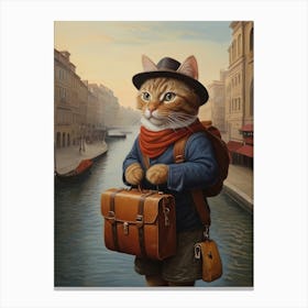 Venice Cat Tourist Animal lover Canvas Print