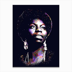 Nina Simone Singer Colorful Canvas Print