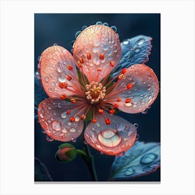 Water Drops On A Flower 1 Canvas Print