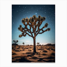  Photograph Of A Joshua Tree With Starry Sky 3 Canvas Print