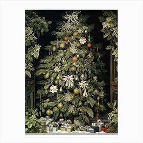 William Morris Style Christmas Tree 1 Canvas Print