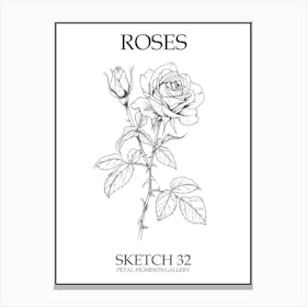 Roses Sketch 32 Poster Canvas Print