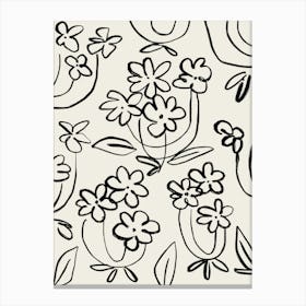 Hand drawn Flowers Canvas Print