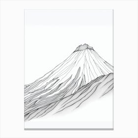 Mount Fuji Japan Line Drawing 2 Canvas Print