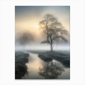 Sunrise Over A Stream Canvas Print