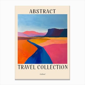 Abstract Travel Collection Poster Iceland 1 Canvas Print