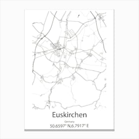 Euskirchen,Germany Minimalist Map Canvas Print