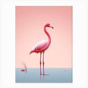 Minimalist Greater Flamingo 2 Illustration Canvas Print