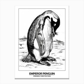 Penguin Preening Their Feathers Poster 4 Canvas Print