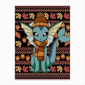 Fall Vaporeon Sweater - Pokemon Autumn Canvas Print