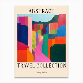 Abstract Travel Collection Poster La Paz Bolivia 1 Canvas Print
