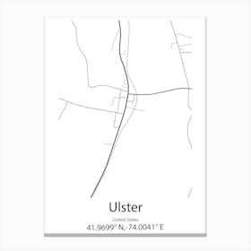 Ulster,United States Minimalist Map Stampe su tela