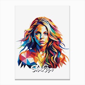 Shakira 04 Portrait Music Icon WPAP Pop Art Style Canvas Print