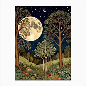 William Morris Moonlight In The Woods 94 Canvas Print