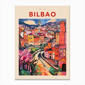 Bilbao Spain 3 Fauvist Travel Poster Canvas Print