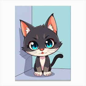 Cute Kitten Color Illustration Leinwandbild