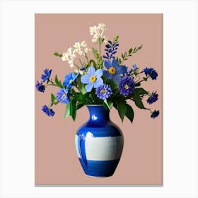 Blue Vase With Flowers 1 Canvas Print