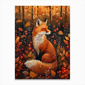 Solitary Fox In The Autumn 12 Canvas Print