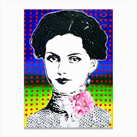 Lady - retro - flower- collage Canvas Print