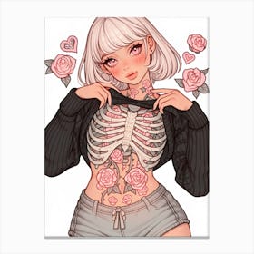 Skeleton Girl Canvas Print