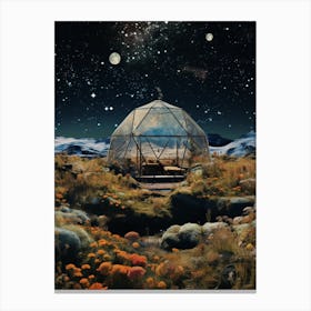 Cosmic yurt in a field - cosmic surrealism 2 Canvas Print