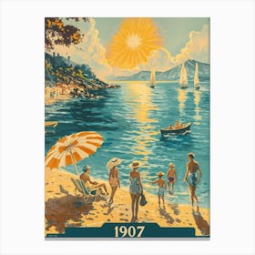 Aihrgdesign A Vintage Poster Of A Seaside Resort In 1907 With 6528dfe7 1266 4398 80cf B5b58bb83bd5 1 Canvas Print