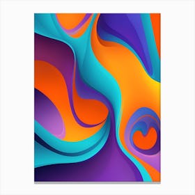 Abstract Colorful Waves Vertical Composition 55 Canvas Print